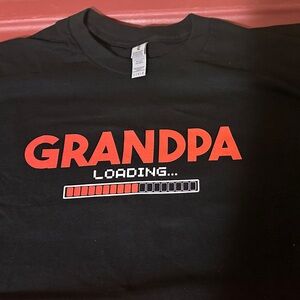 NWOT Black T-Shirt with Red and White 'Grandpa Loading' Design